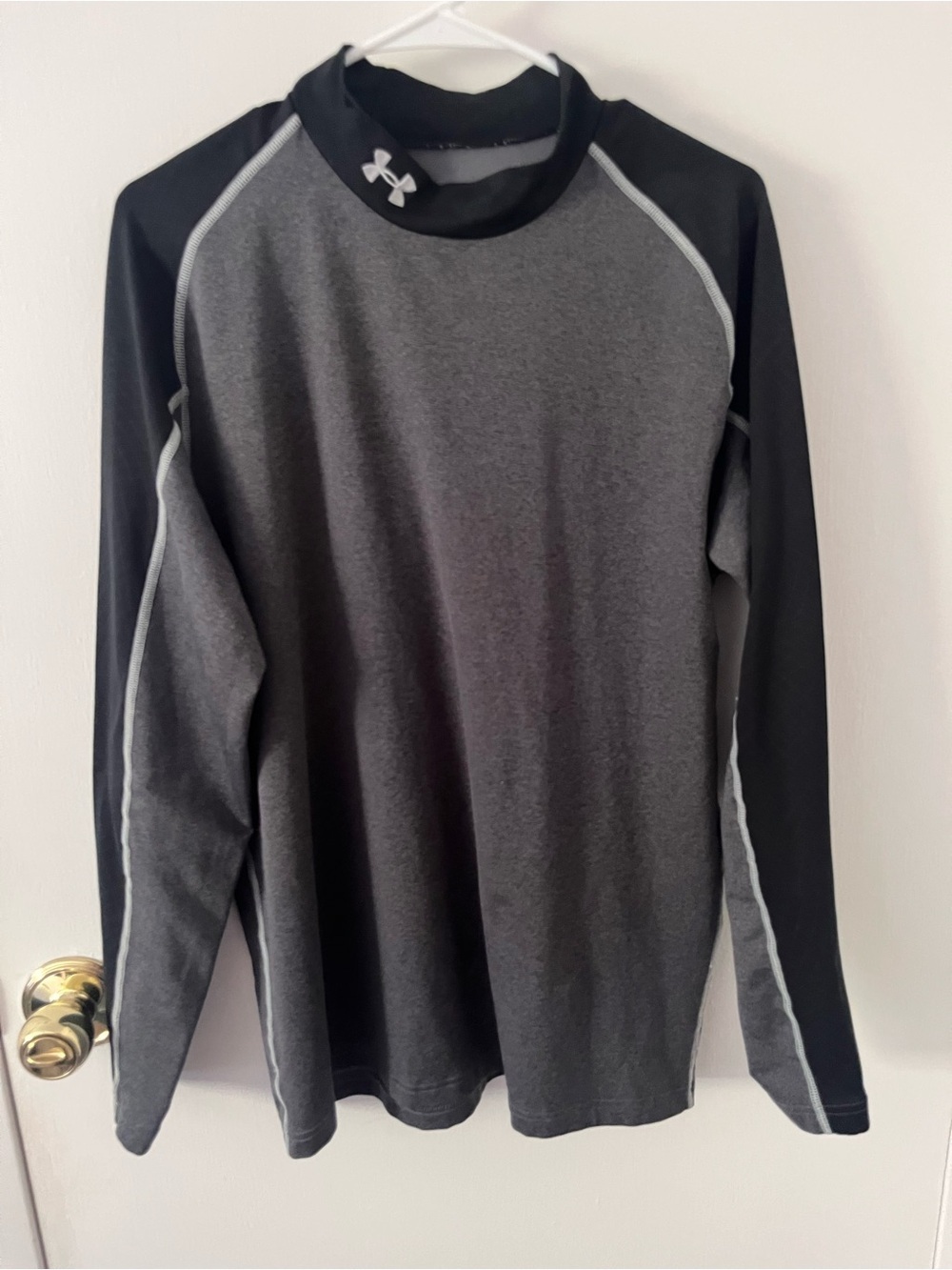 Under Armour Coldgear Fitted Base Layer Mockneck Black Gray XL